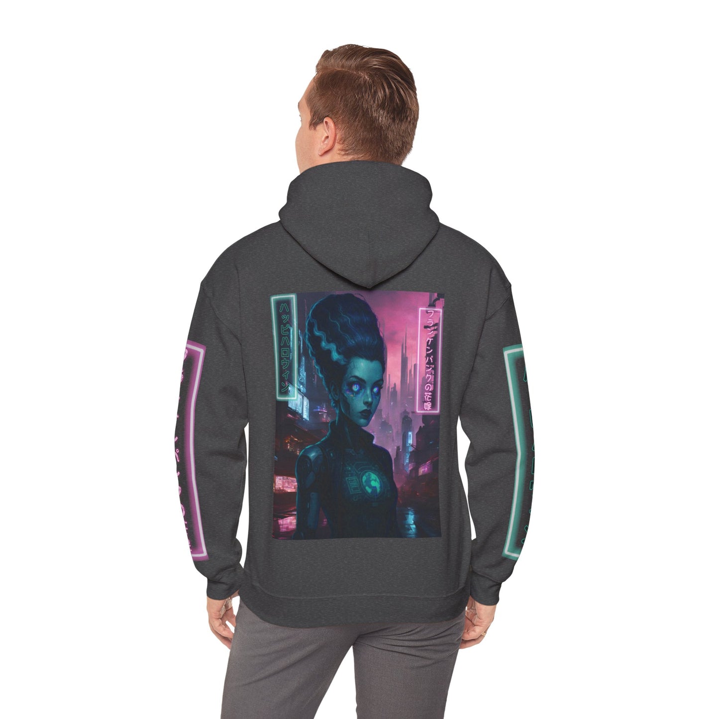 Neon Bride of Frankenstein Hoodie Unisex Hooded Sweatshirt by CreepyCrafts.boo