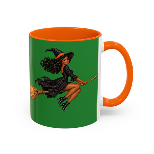Velvet Vex Green Accent Mug by CreepyCrafts.boo