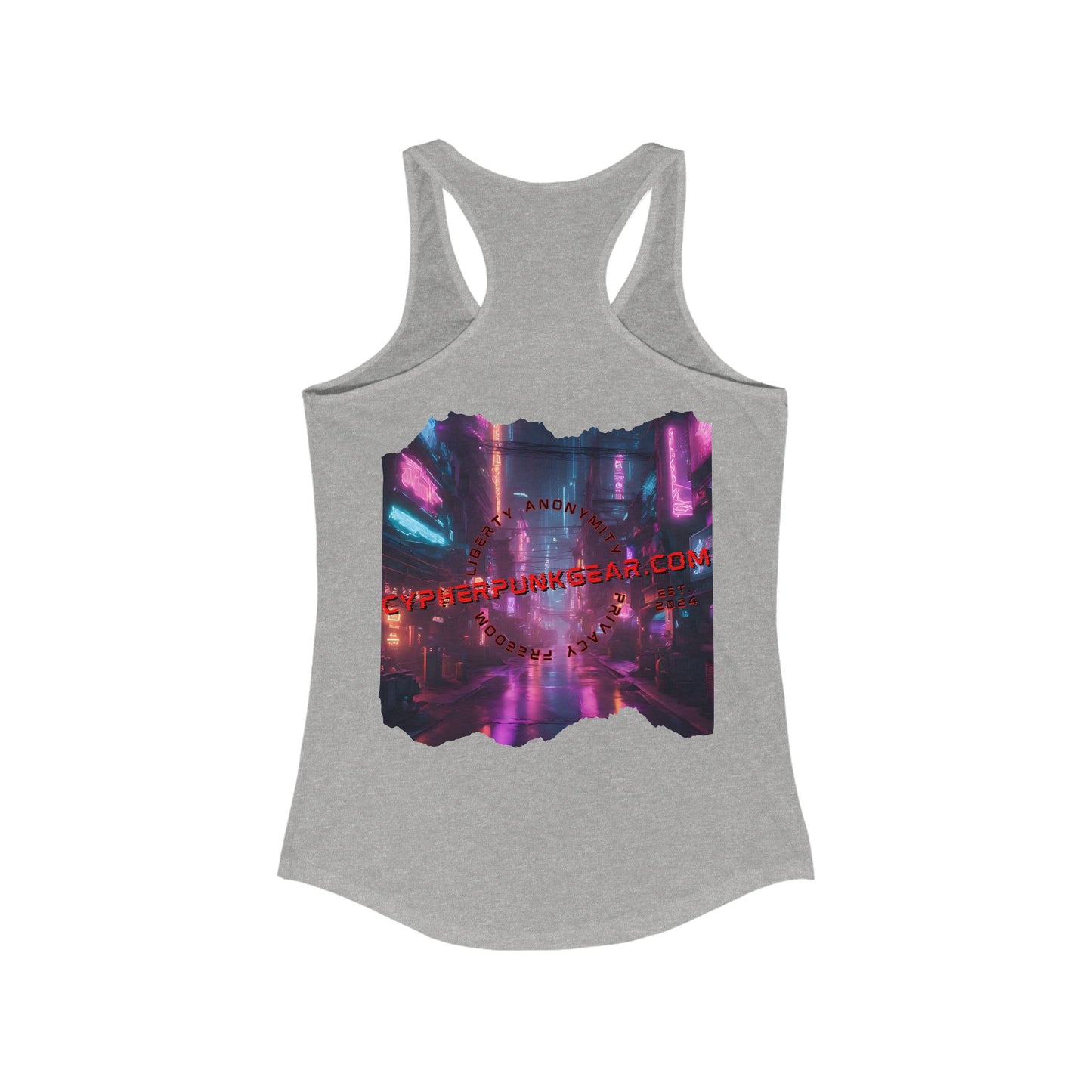 2-sided, cypherpunkgear.com Logo Women's Racerback Tank Top by cypherpunkgear.com