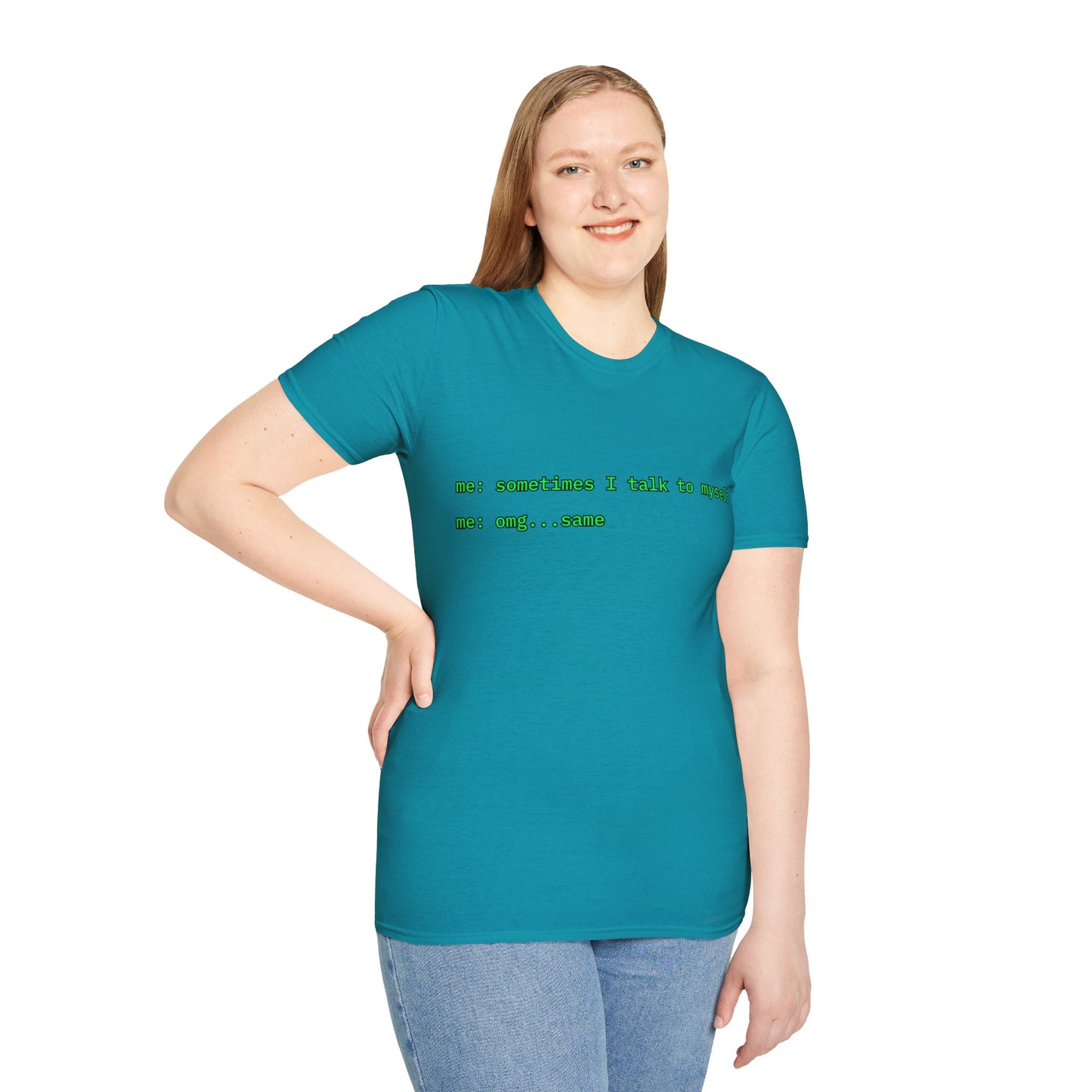 Sometimes I talk to myself - me: omg...same Dark colors Unisex T-Shirt by cypherpunkgear.com