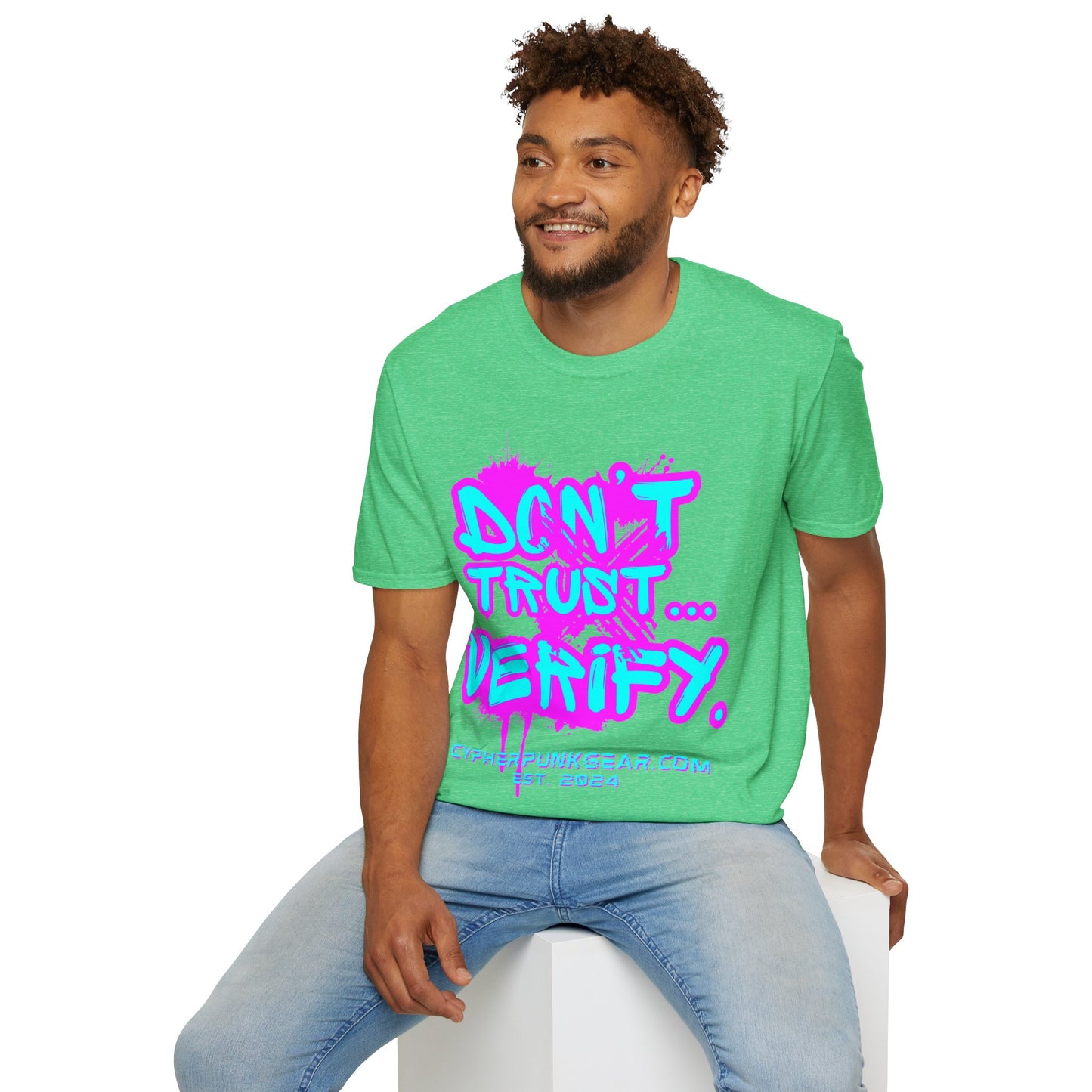 Don't Trust...Verify. Dark colors Unisex T-Shirt by cypherpunkgear.com