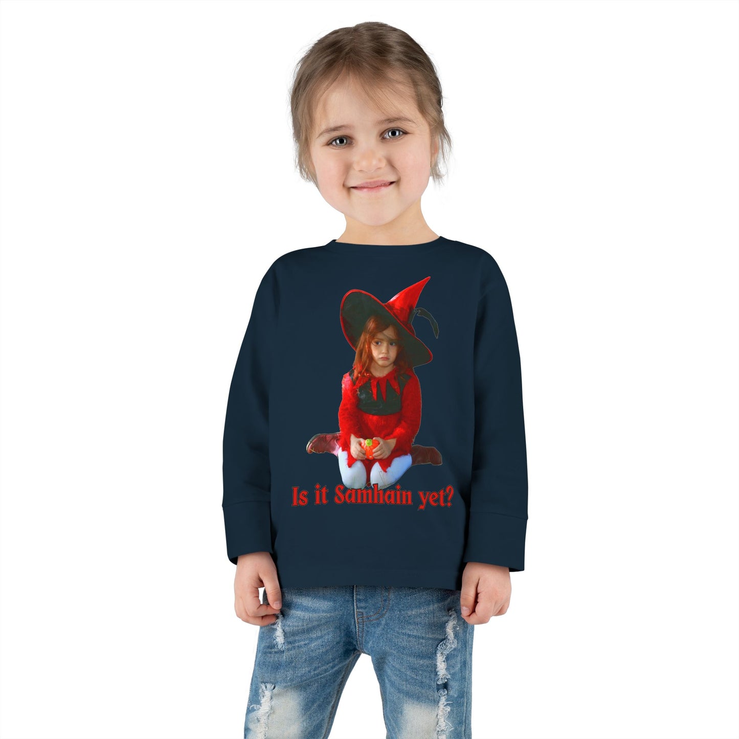 Is it Samhain yet? Toddler Long Sleeve Tee by CreepyCrafts.boo
