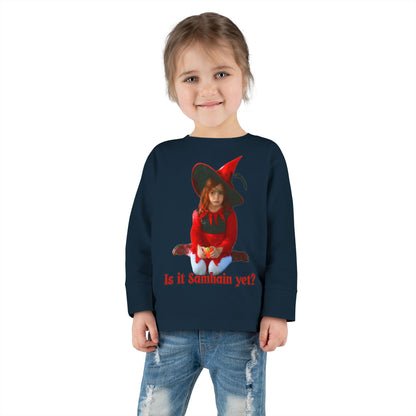Is it Samhain yet? Toddler Long Sleeve Tee by CreepyCrafts.boo
