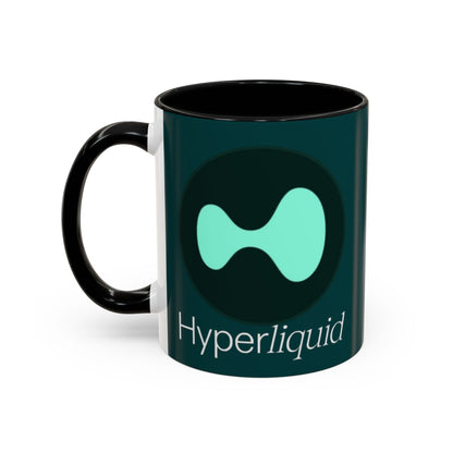 Hyperliquid White font Dark Hyperliquid Accent Mug by cypherpunkgear.com