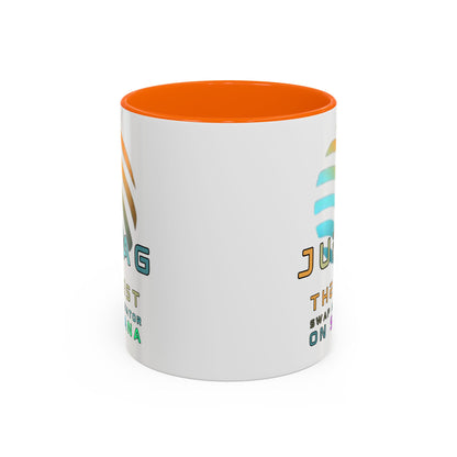Jupiter (JUP) the best aggregator on Solana White Accent Mug by cypherpunkgear.com