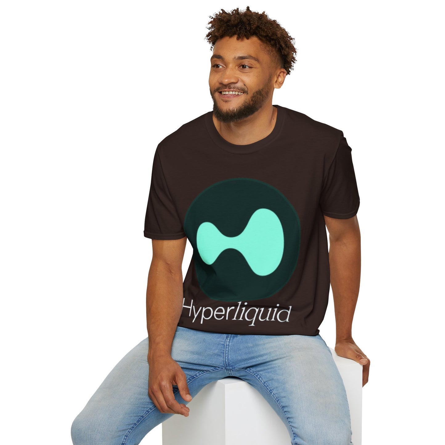 Hyperliquid White font Unisex T-Shirt by cypherpunkgear.com