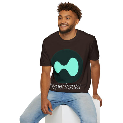 Hyperliquid White font Unisex T-Shirt by cypherpunkgear.com