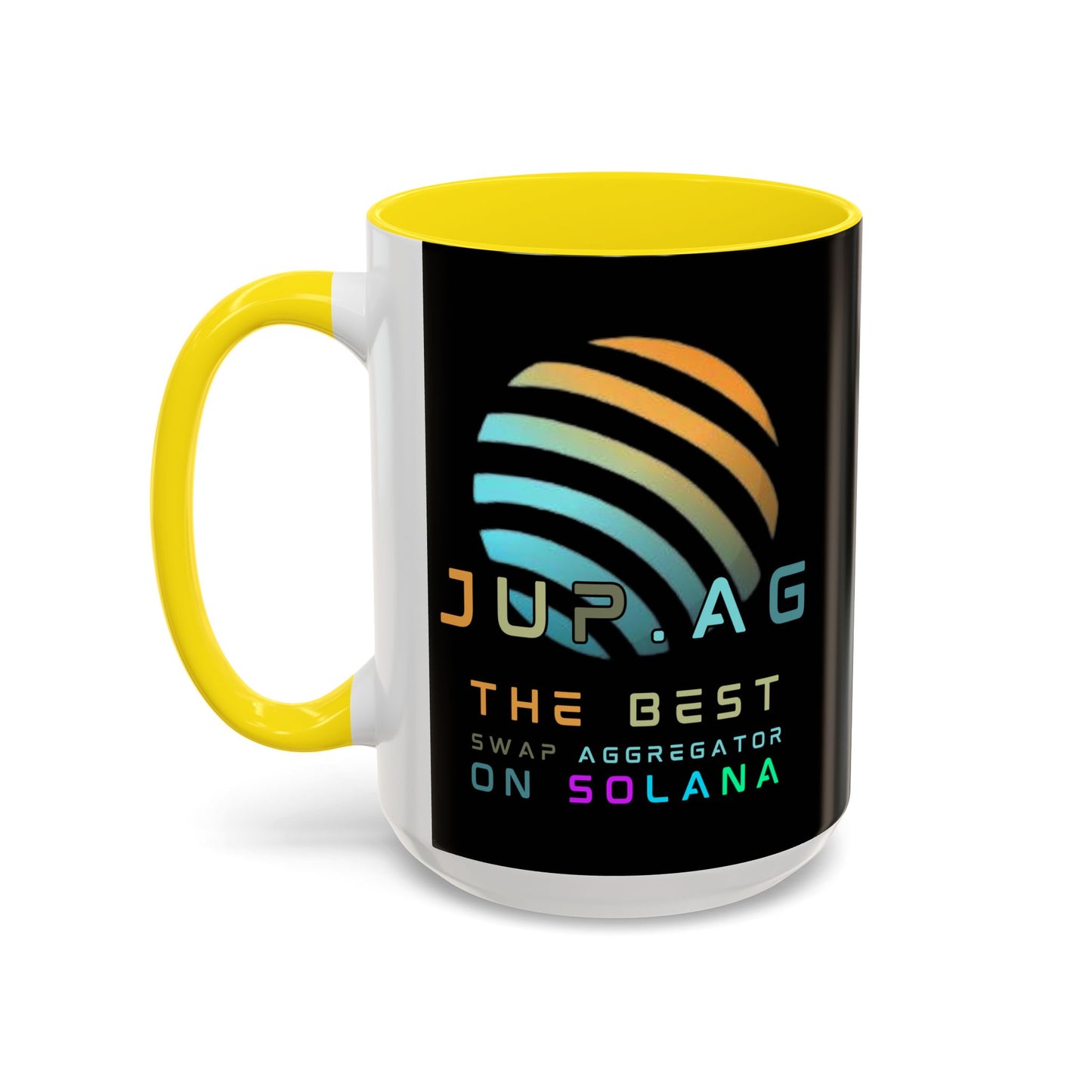 Jupiter (JUP) the best aggregator on Solana Black Accent Mug by cypherpunkgear.com