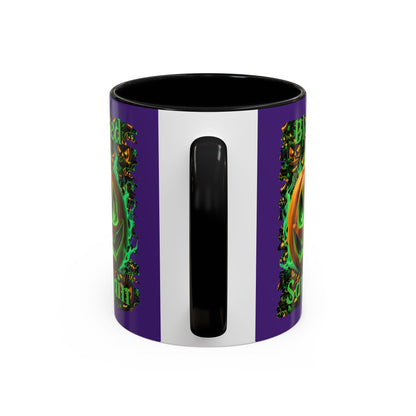 Blessed Samhain Green Jack Purple Accent Mug by CreepyCrafts.boo