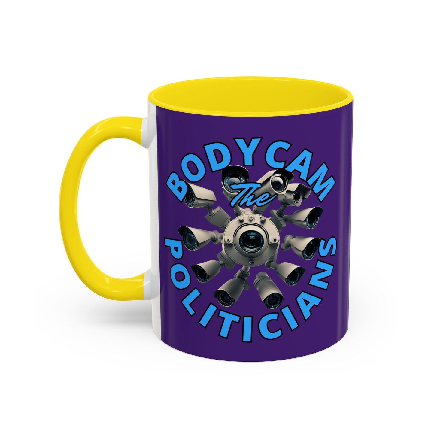 Bodycam the Politicians Cameras Purple Accent Mug by cypherpunkgear.com