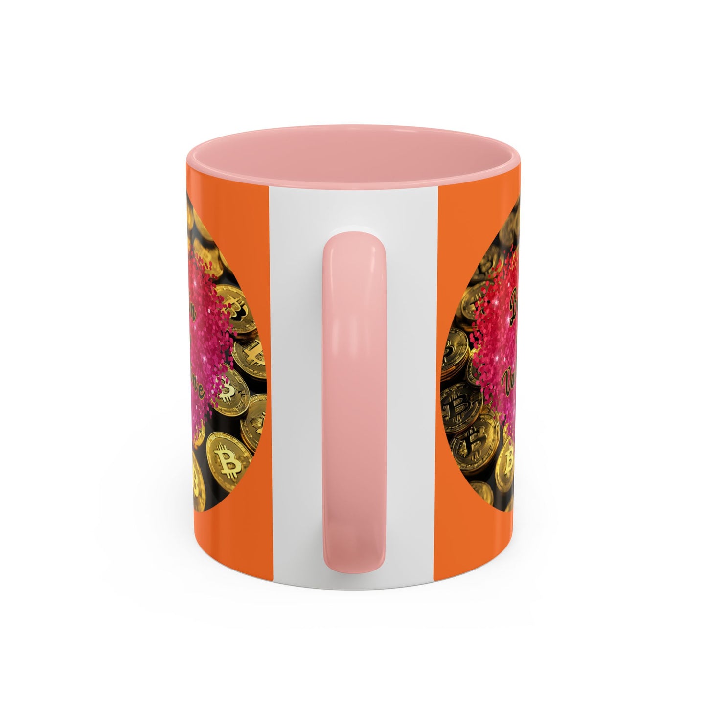 Bitcoin is My Valentine Orange Accent Mug by cypherpunkgear.com