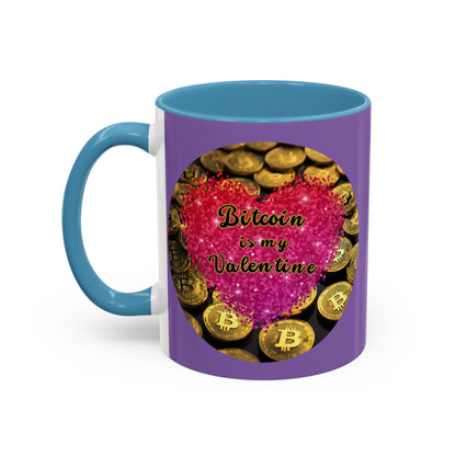 Bitcoin is My Valentine Light Purple Accent Mug by cypherpunkgear.com