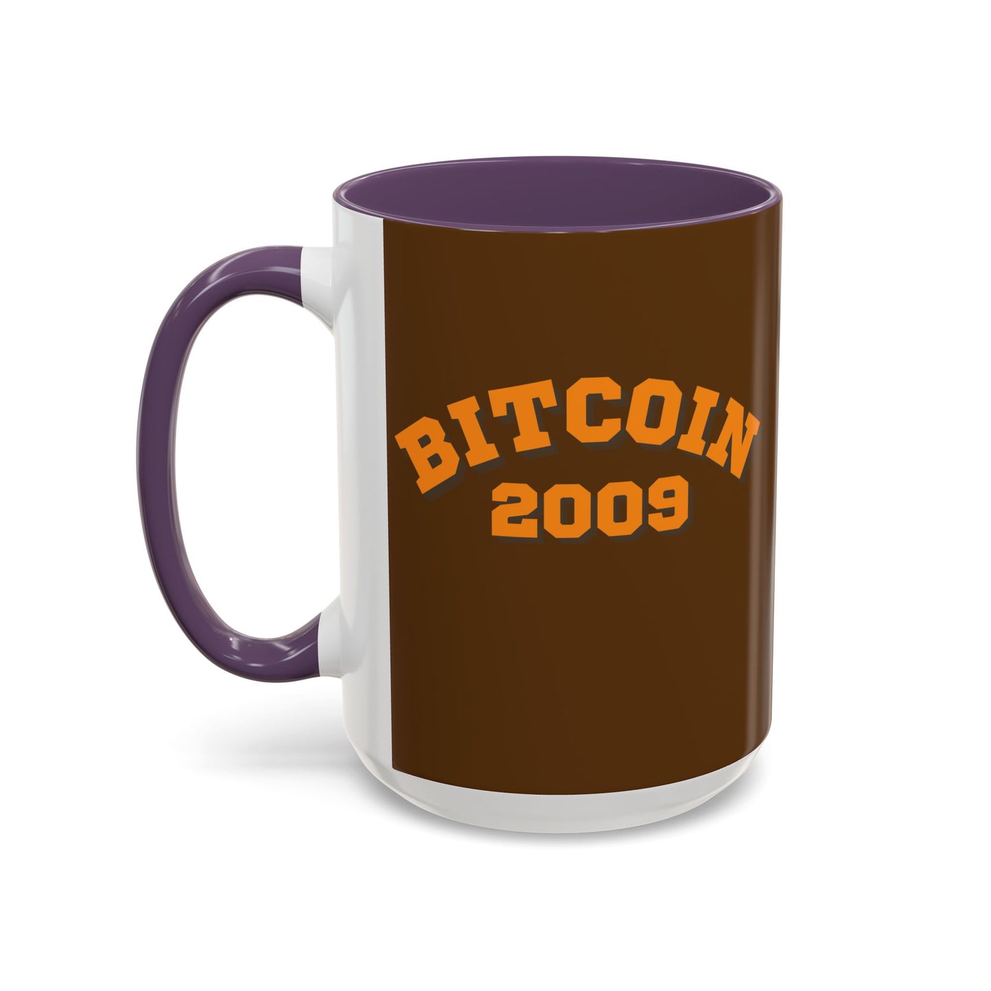 Bitcoin 2009 Brown Accent Mug by cypherpunkgear.com