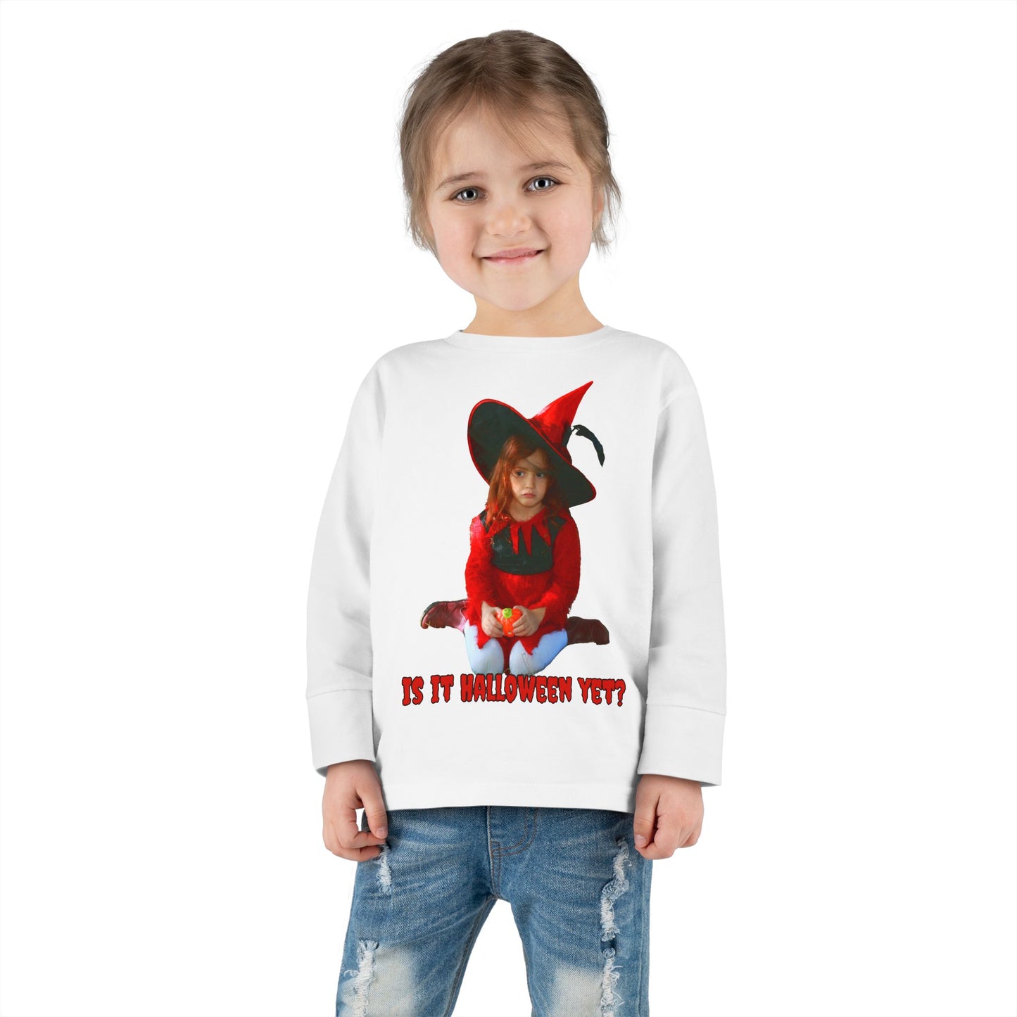 Is it Halloween yet? Toddler Long Sleeve Tee by CreepyCrafts.boo