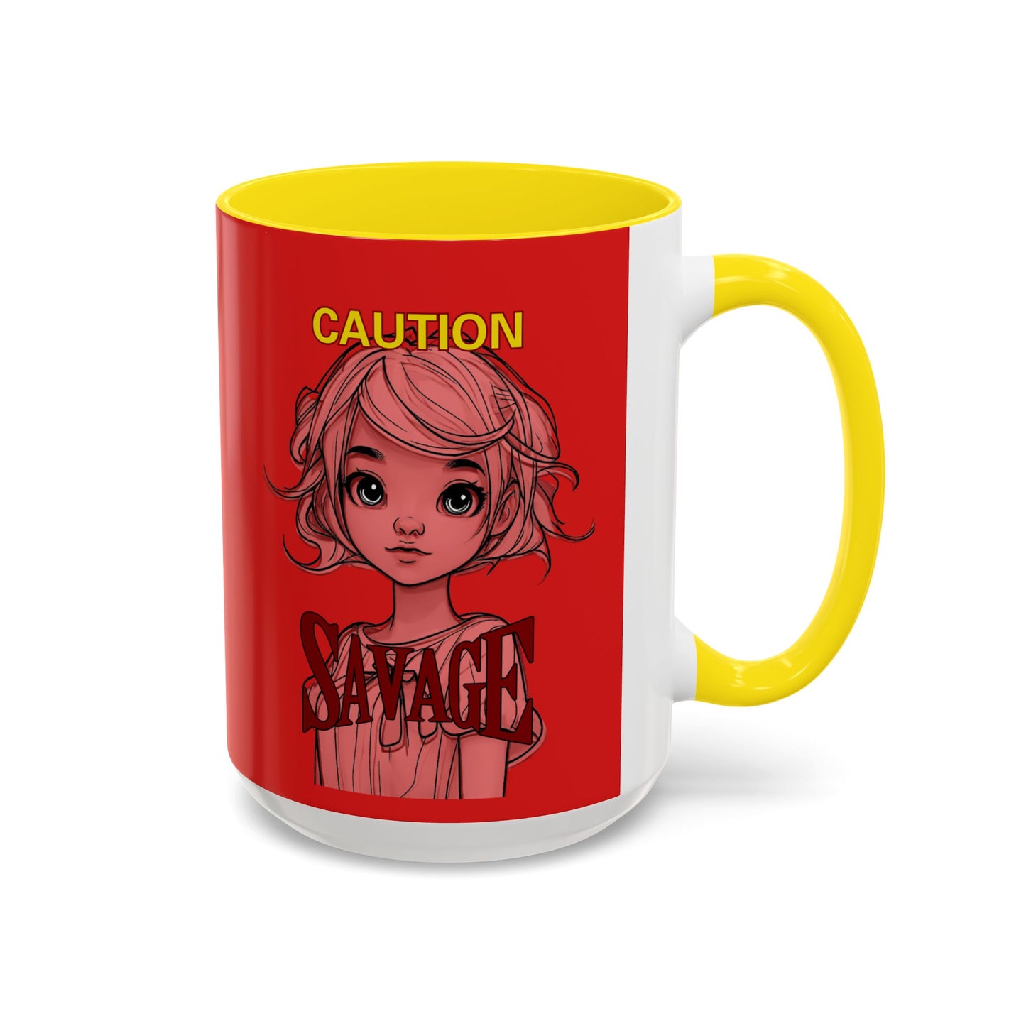 Caution, Savage Red Accent Mug by cypherpunkgear.com