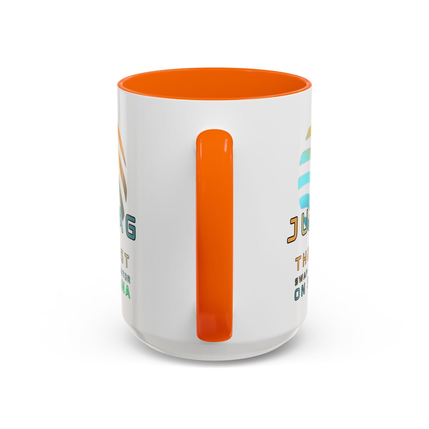 Jupiter (JUP) the best aggregator on Solana White Accent Mug by cypherpunkgear.com