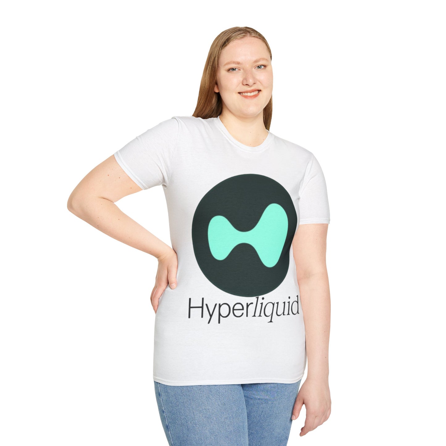 Hyperliquid Black font Unisex T-Shirt by cypherpunkgear.com