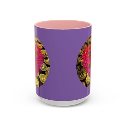 Bitcoin is My Valentine Light Purple Accent Mug by cypherpunkgear.com