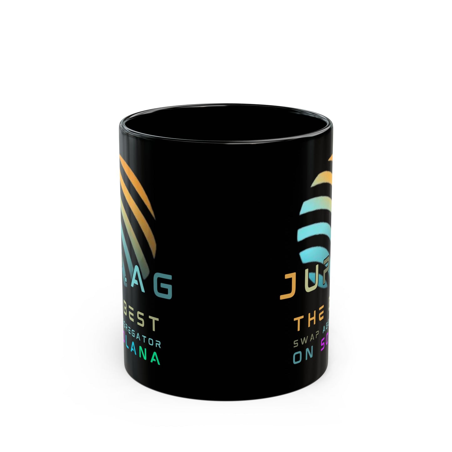 Jupiter (JUP) the best aggregator on Solana Black Mug by cypherpunkgear.com