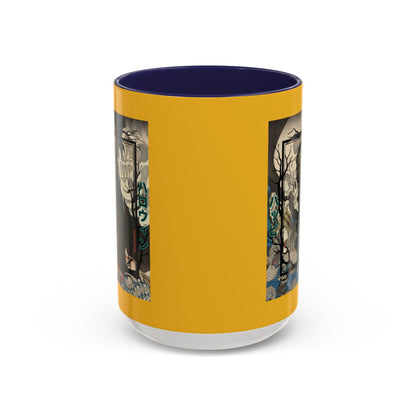 Yōkai Happy Halloween Yellow Accent Mug by CreepyCrafts.boo