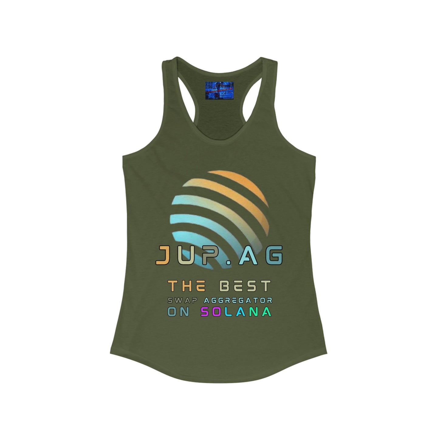 Jupiter (JUP) the best aggregator on Solana Women's Racerback Tank Top by cypherpunkgear.com
