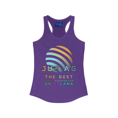 Jupiter (JUP) the best aggregator on Solana Women's Racerback Tank Top by cypherpunkgear.com