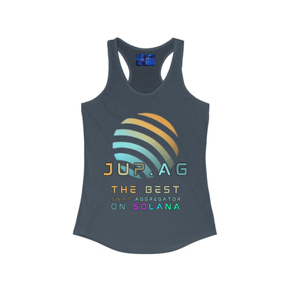 Jupiter (JUP) the best aggregator on Solana Women's Racerback Tank Top by cypherpunkgear.com