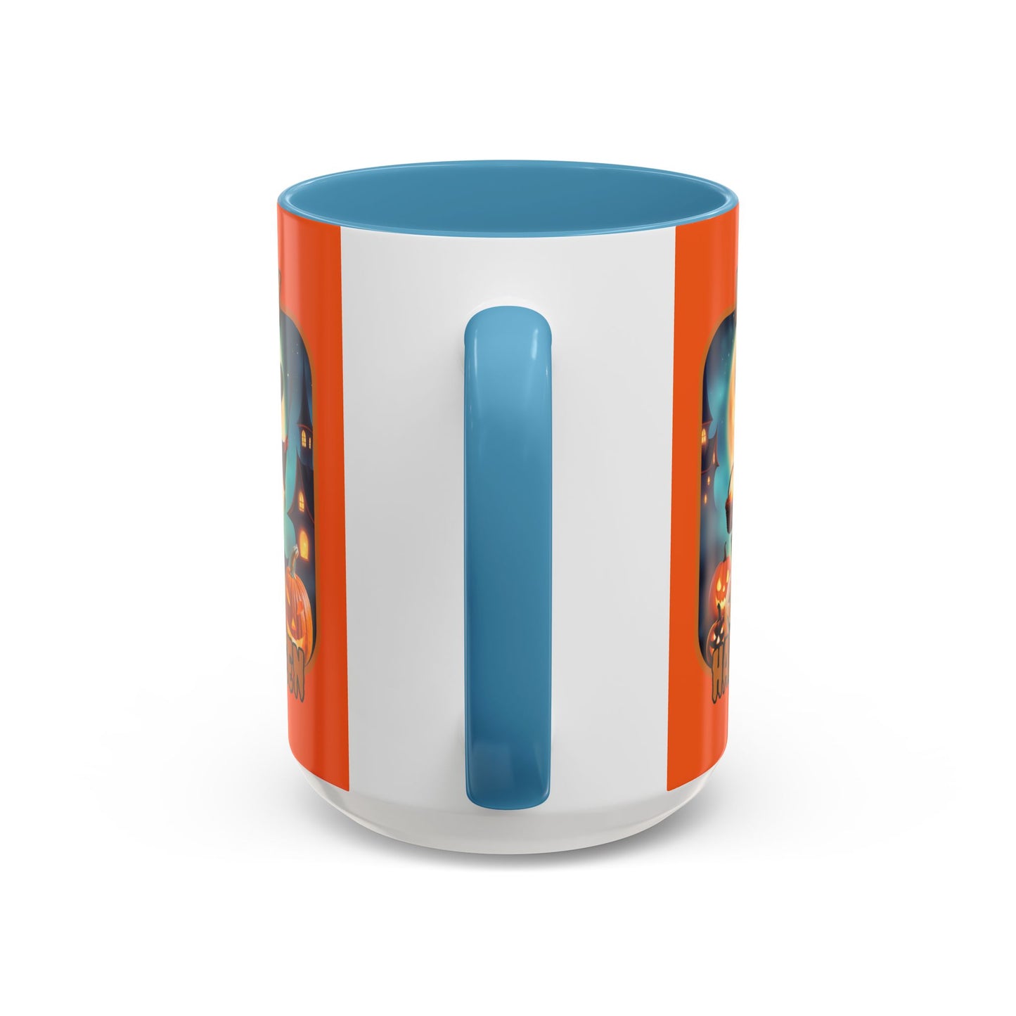 Happy Halloween Little Witch Orange font Orange Accent Mug by CreepyCrafts.boo