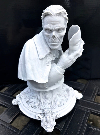 Phantom of the Opera Bust, Hand Painted Resin Sculpture, White |. Halloween Monster Opera Ghost Figurine | Gothic Art for Spooky Home Decor