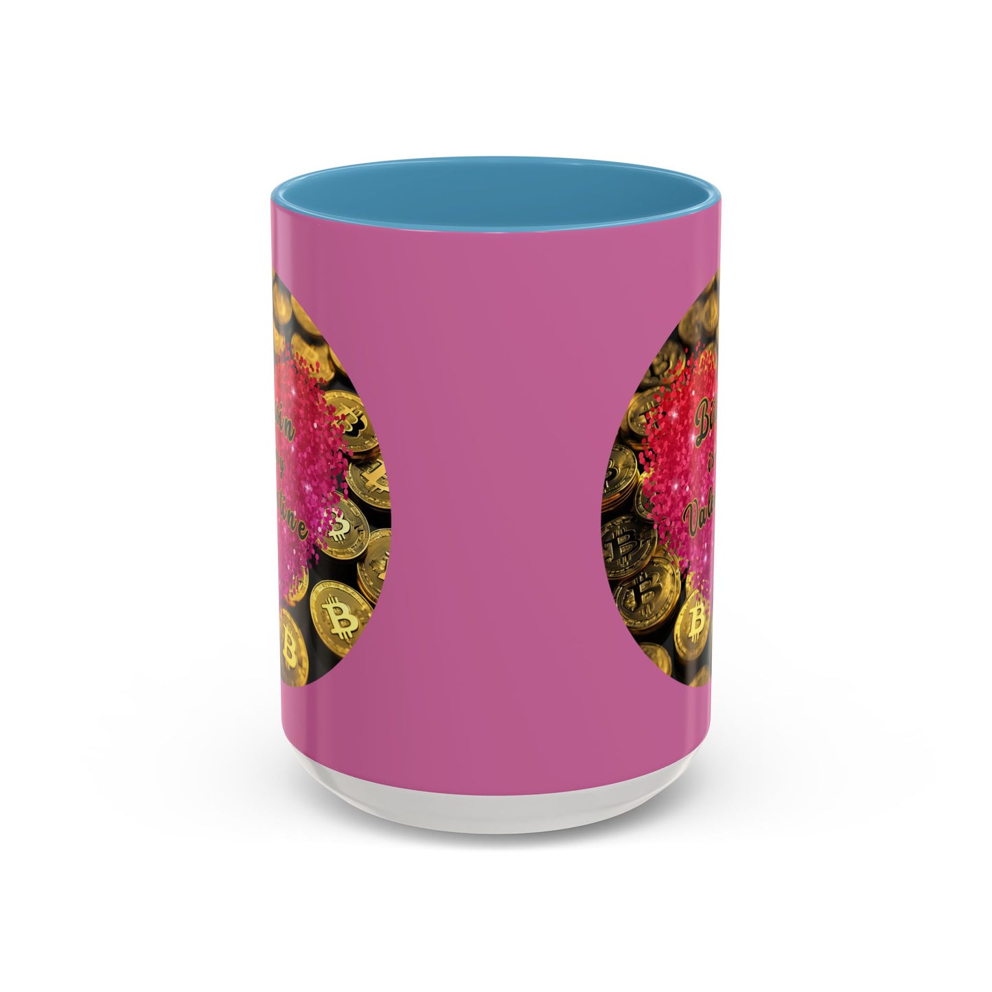 Bitcoin is My Valentine Pink Accent Mug by cypherpunkgear.com
