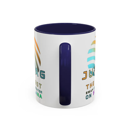 Jupiter (JUP) the best aggregator on Solana White Accent Mug by cypherpunkgear.com