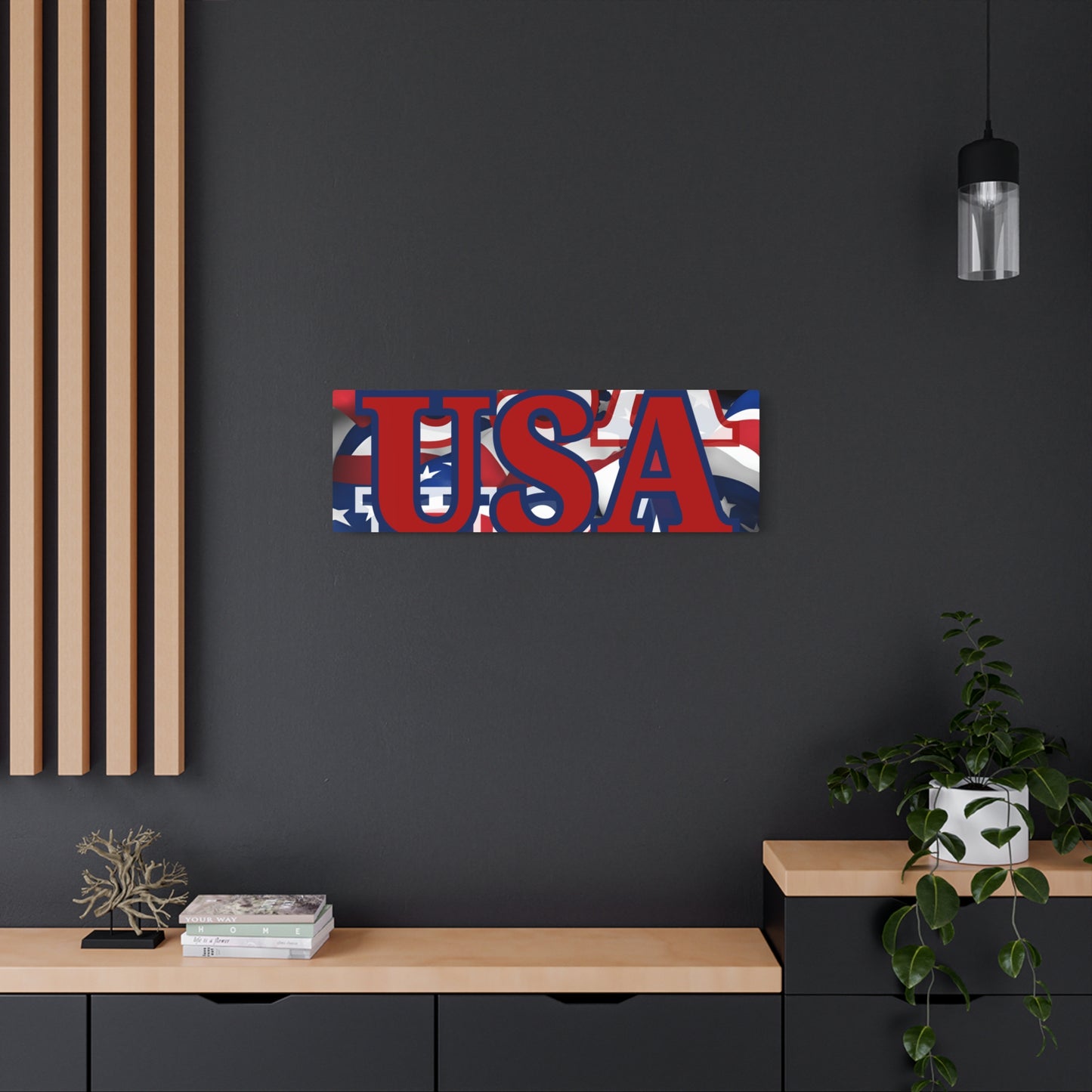 USA! USA! USA Red Center Metal Art Sign by cypherpunkgear