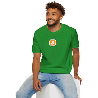 2-sided, Bitcoin (BTC) Decentralized Freedom Dark colors Unisex T-Shirt by cypherpunkgear.com
