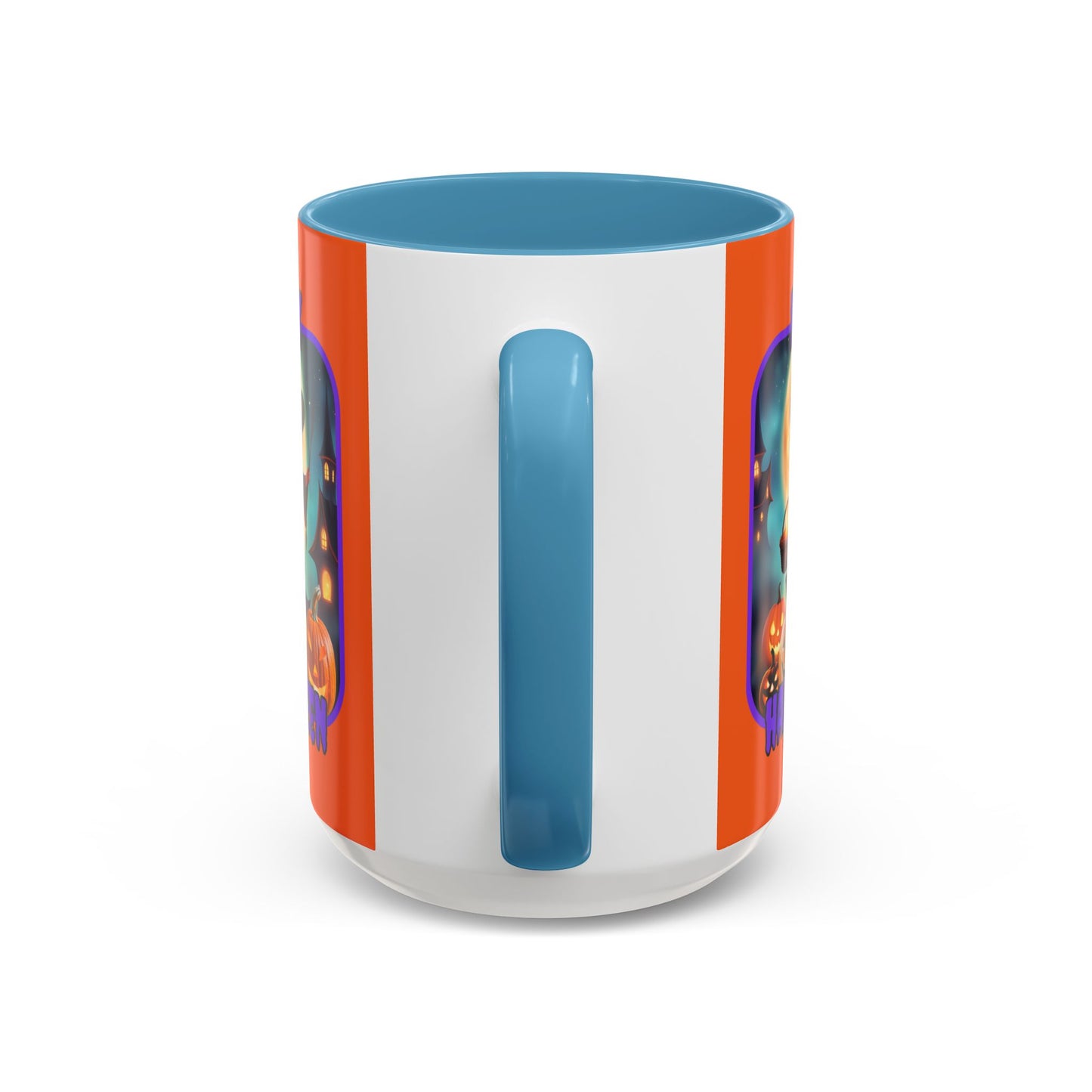 Happy Halloween Little Witch Purple font Orange Accent Mug by CreepyCrafts.boo