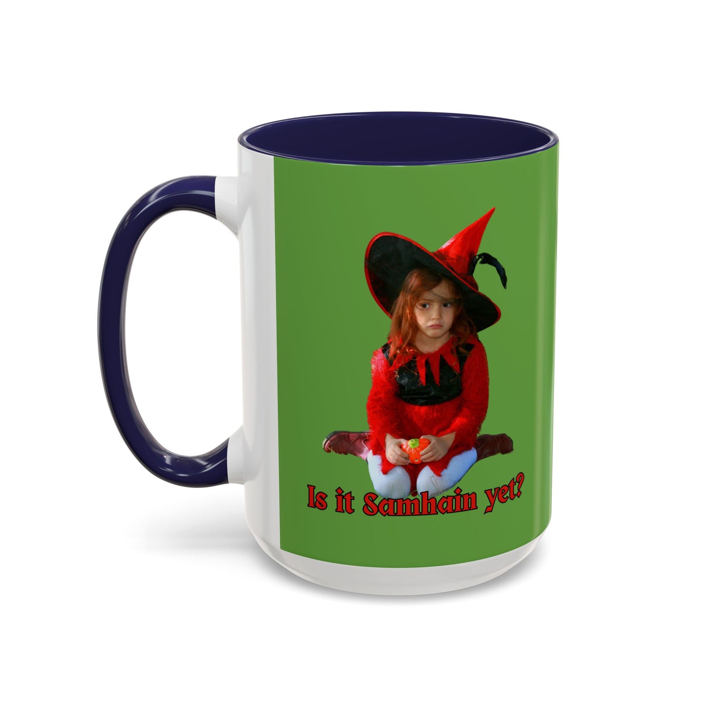 Is it Samhain yet? Green Accent Mug by CreepyCrafts.boo
