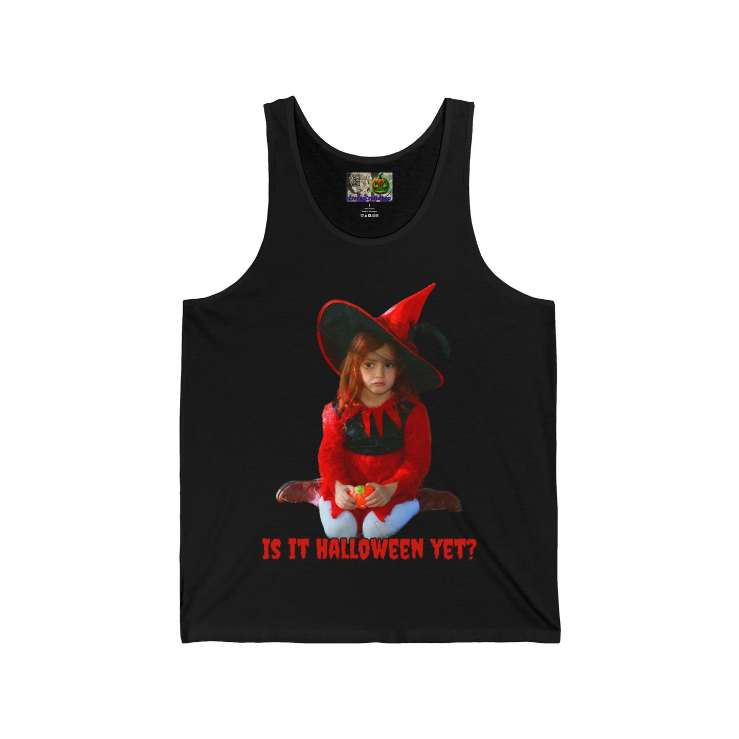 Is it Halloween yet? Unisex Jersey Tank Top by CreepyCrafts.boo