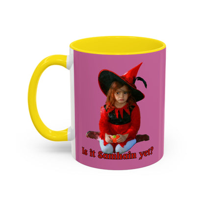 Is it Samhain yet? Pink Accent Mug by CreepyCrafts.boo