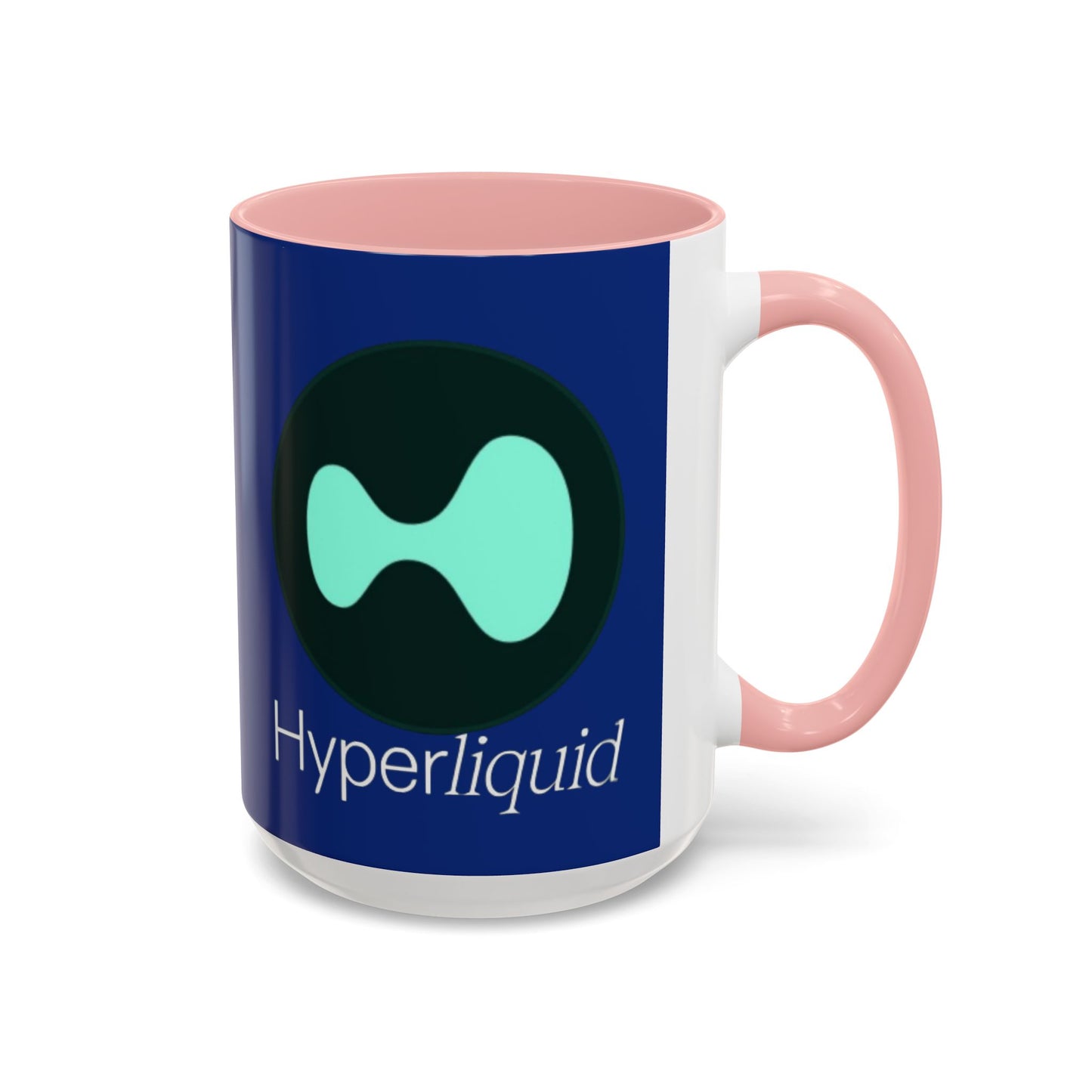 Hyperliquid White font Blue Accent Mug by cypherpunkgear.com