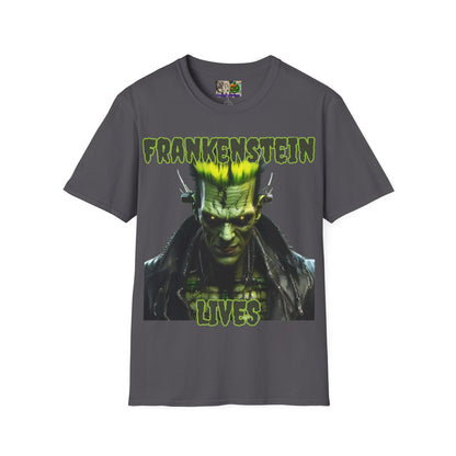 Frankenstein Lives Dark colors Unisex T-Shirt by CreepyCrafts.boo