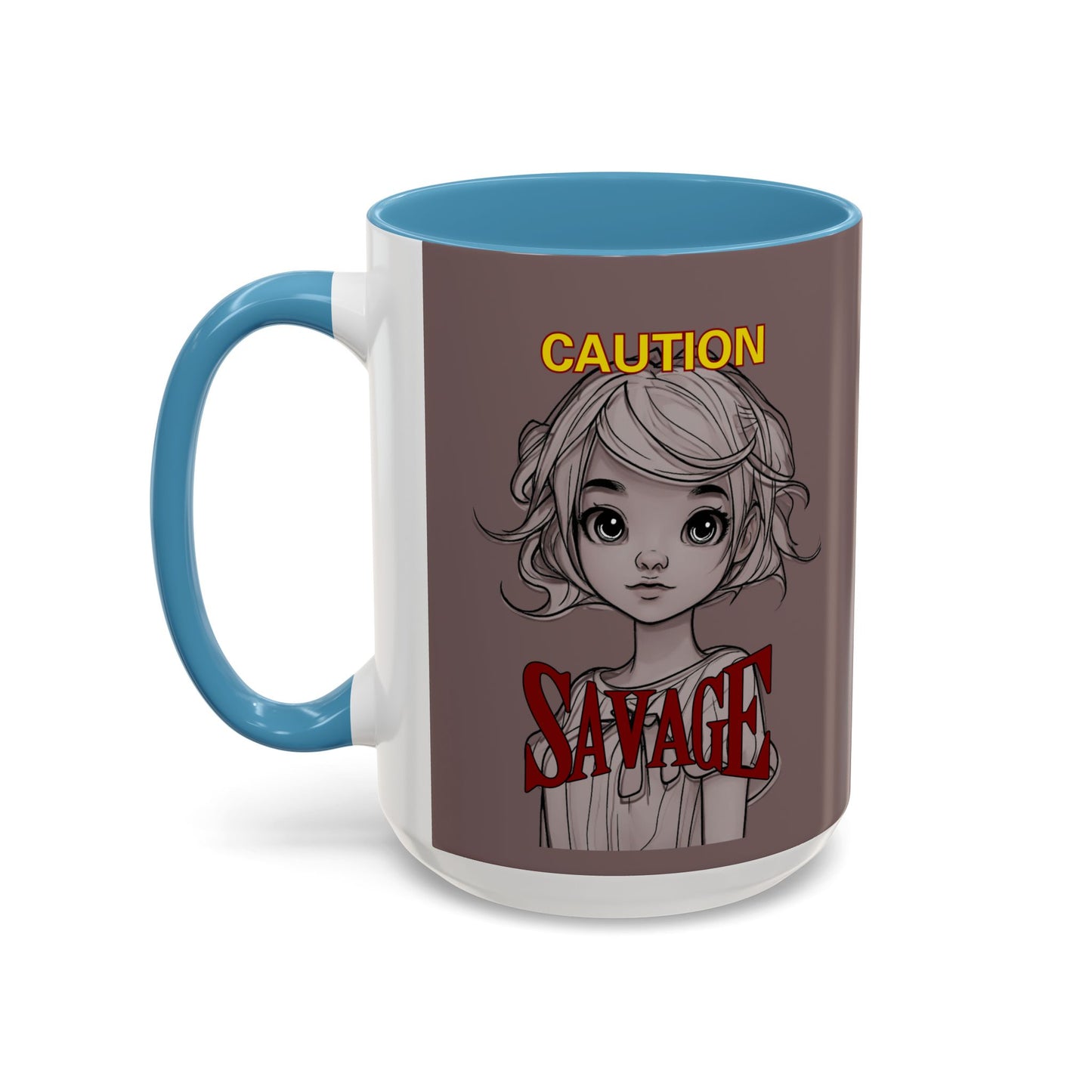 Caution, Savage Grey Accent Mug by cypherpunkgear.com