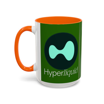 Hyperliquid White font Green Accent Mug by cypherpunkgear.com