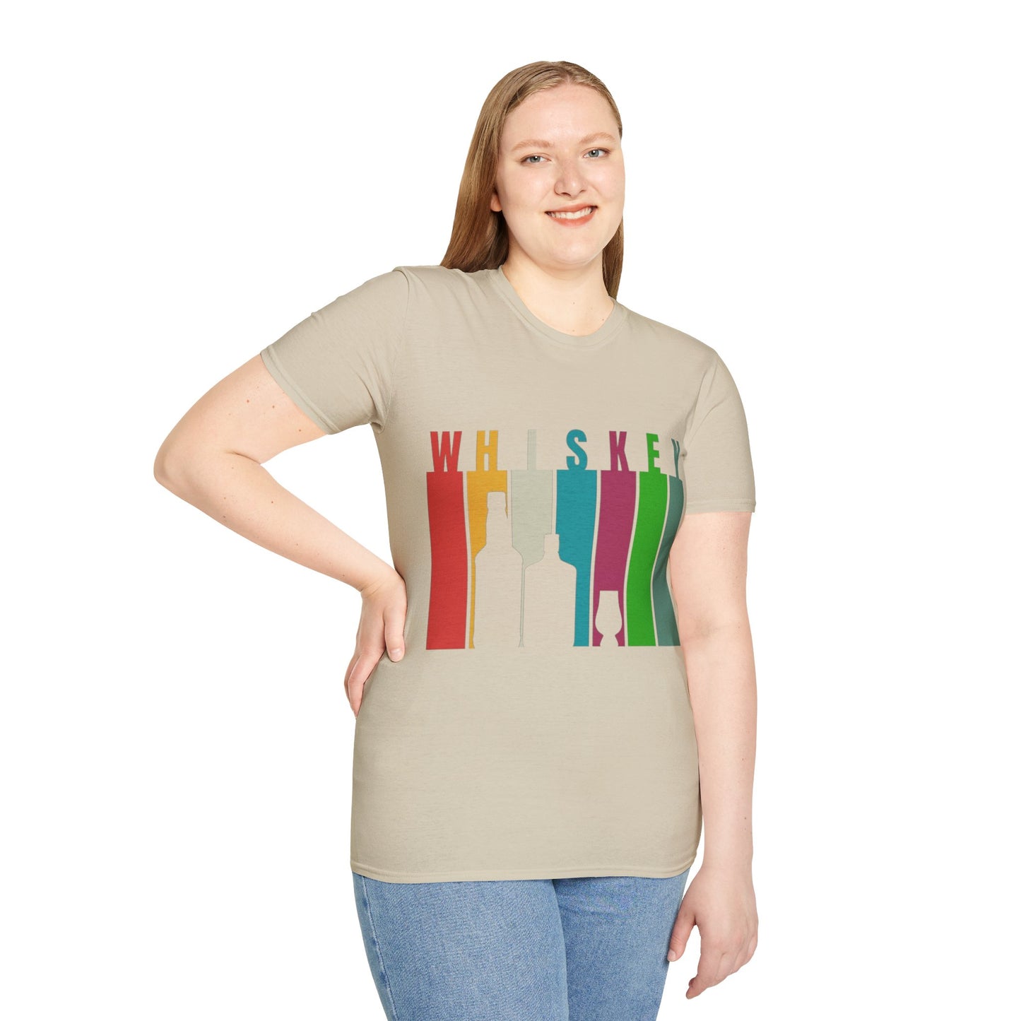 Whiskey spelled with an 'e' Light colors Unisex T-Shirt by cypherpunkgear.com