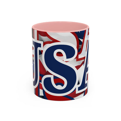 USA! USA! USA BLfont Patriot Accent Mug by cypherpunkgear