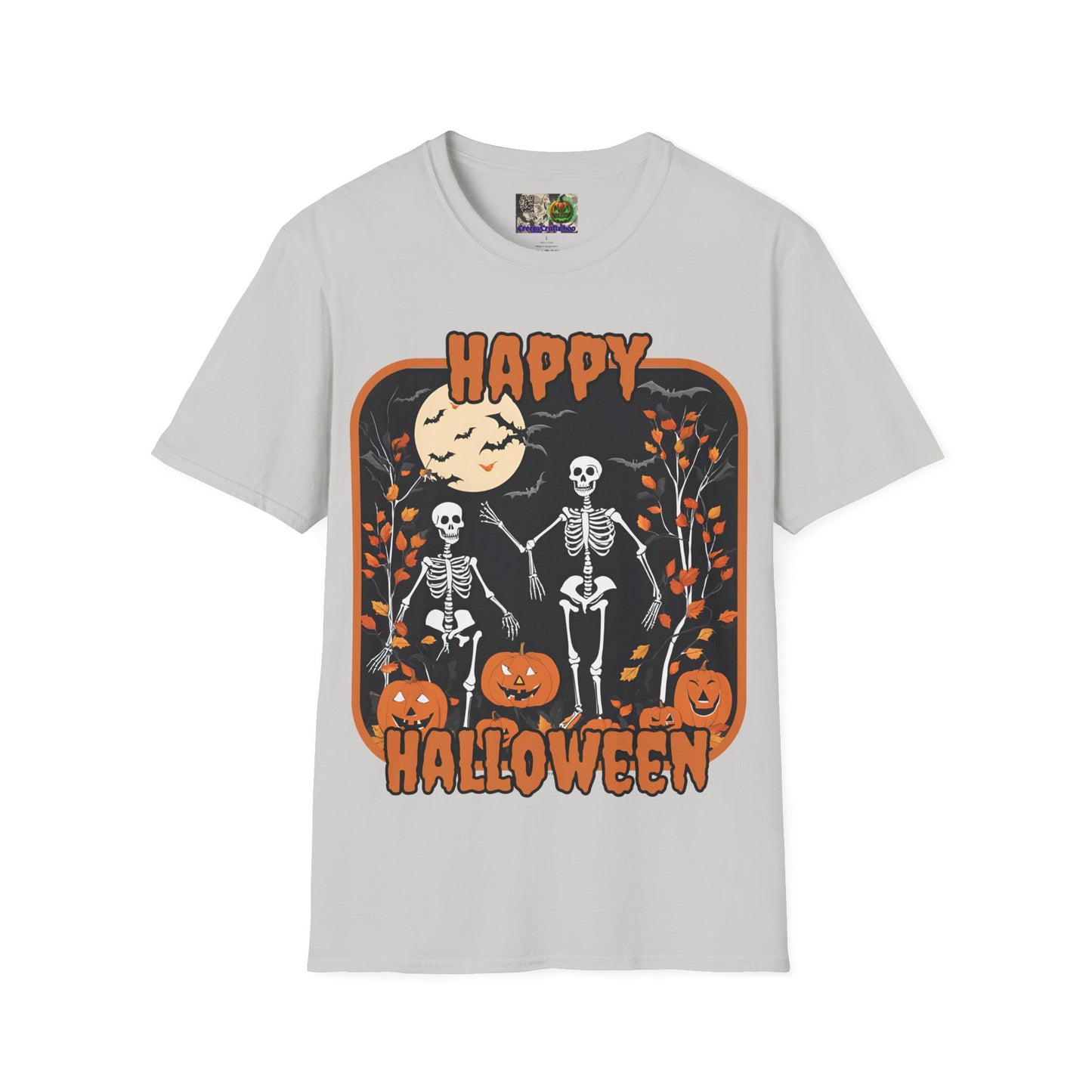 Spooktacular Skeletons of Halloween Light colors Unisex T-shirt by CreepyCrafts.boo