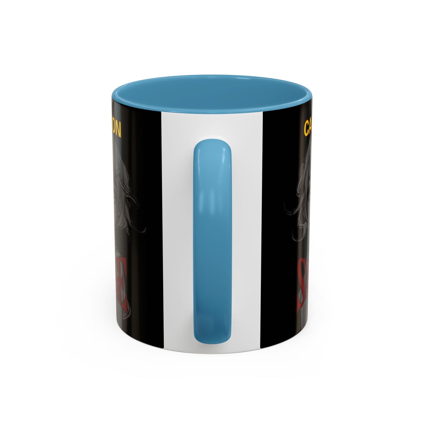 Caution, Savage Black Accent Mug by cypherpunkgear.com