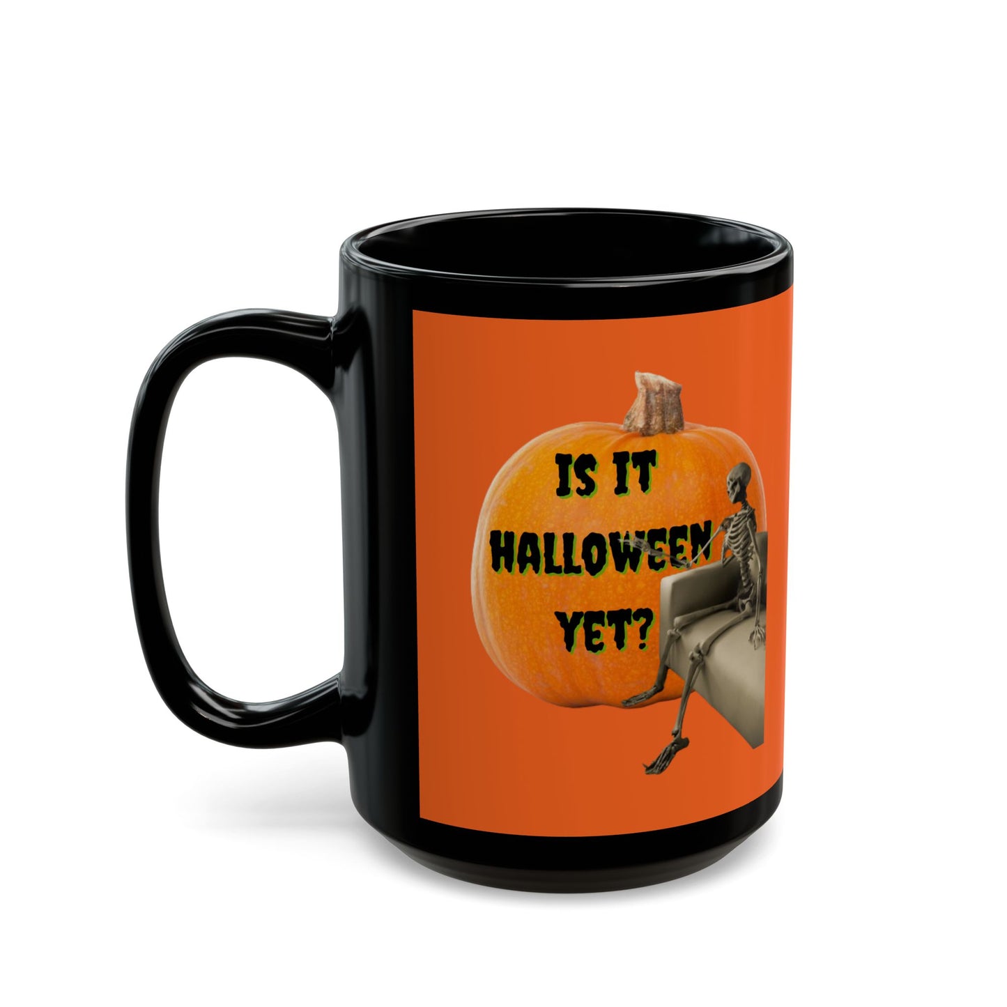 Is it Halloween yet? Skeleton's Giant Pumpkin Orange Mug by CreepyCrafts.boo