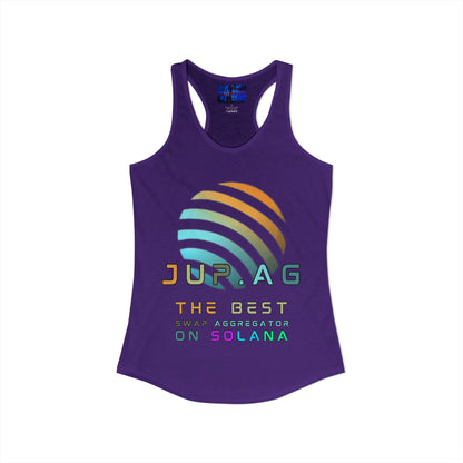 Jupiter (JUP) the best aggregator on Solana Women's Racerback Tank Top by cypherpunkgear.com