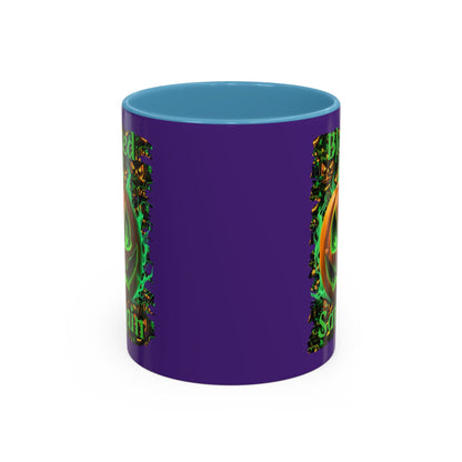 Blessed Samhain Green Jack Purple Accent Mug by CreepyCrafts.boo