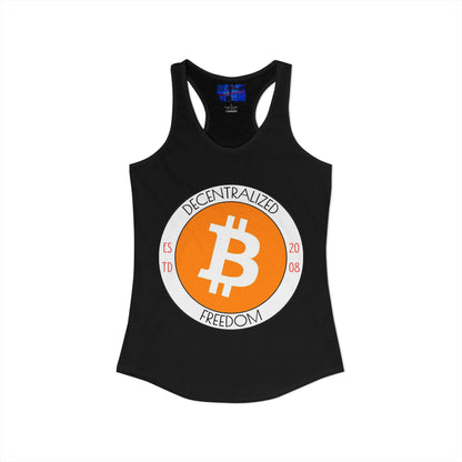 Bitcoin: ¡Libertad descentralizada por cypherpunkgear! Camiseta sin mangas ideal con espalda cruzada para mujer