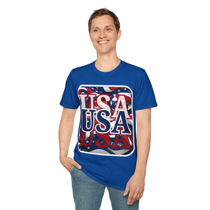 Red White and BLUE USA Patriot DKcolors Unisex T-Shirt by cypherpunkgear